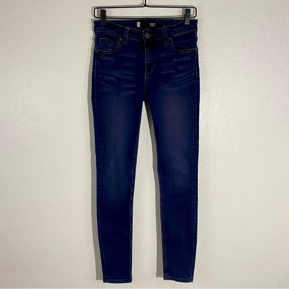 Kut from the Kloth Mia Toothpick Skinny Blue Jeans Size 2 Dark Wash